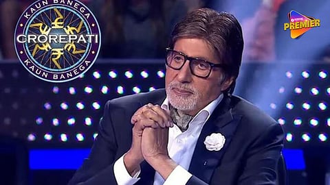 Amitabh Bachchan during KBC 18 shooting after revealing that he injured his left knee after slipping on the set.