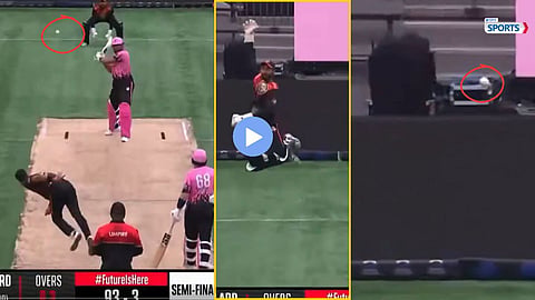 Ali Khan bouncer goes for six in Global T20