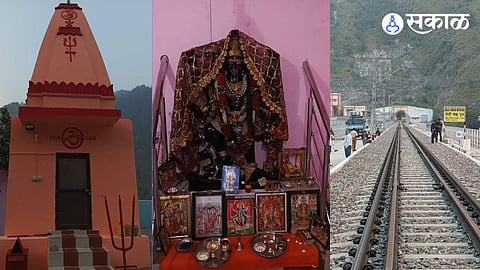 Temple of Goddess Kali on the country's first cable-stayed railway bridge