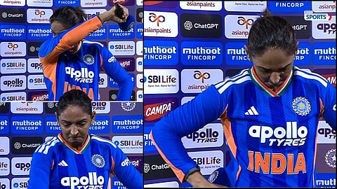 Harmanpreet Kaur emotional viral video during mid-innings interview