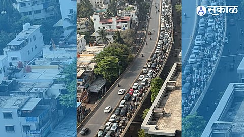 Pune Traffic News Sinhagad Road Faces Heavy Congestion as Ganeshmala Excavation Work Causes Long Vehicle Queues During Morning