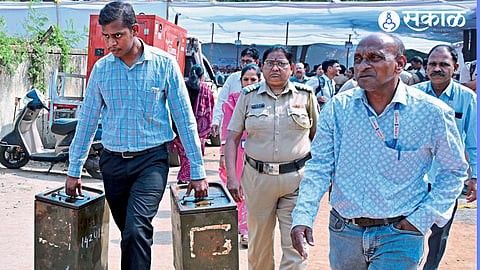 Voters prepare to cast their ballots in the Nagpur Graduate Constituency election across six districts.