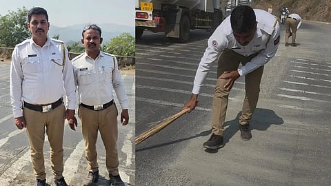 Pirangut Ghat police road cleaning incident
