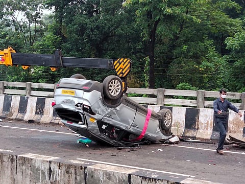 The motor overturned due to loss of control