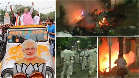 Violence Erupts at Amit Shah's Roadshow in Kolkata