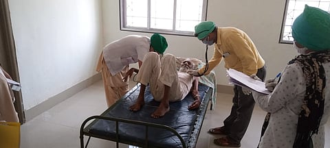 doctors and staff gave support to the Senior citizen, At rural hospital  