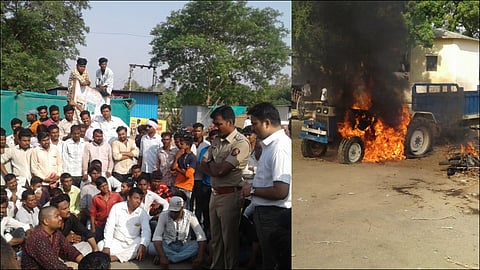 Illegal sand transport tractor crushed a woman at dhule