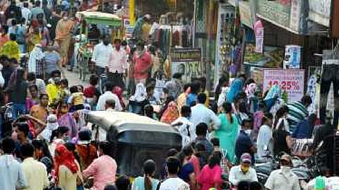 people crowd for diwali shopping reference image