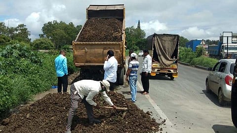 ...अन् शेवटी स्वखर्चातूनच केली मुंबई-पुणे महामार्गाची दुरुस्ती 
