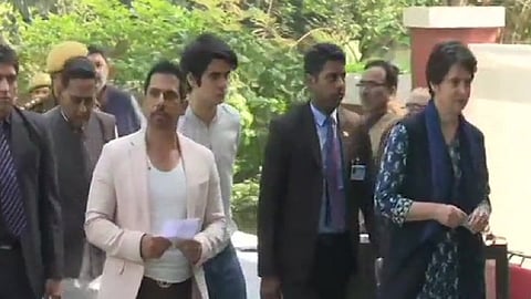 delhi election congress leader priyanka gandhi son rehan casts his first vote