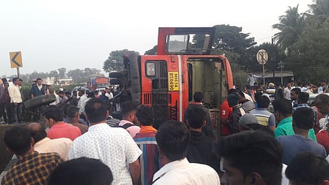 ST Bus Accident At Karad Taluka