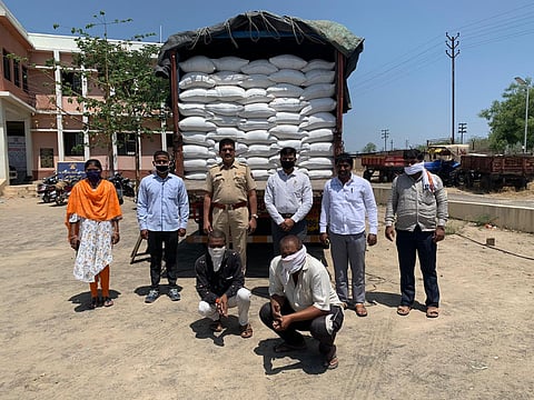 Gujarat connection of rice in Jamkhed grain shop