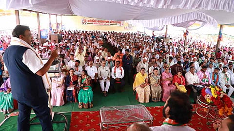 Education Minister Vinod Tawde criticized congress in a public meeting in Latur