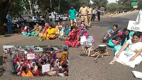 Women Agitation On Pune Bangalore Highway For Different Demands