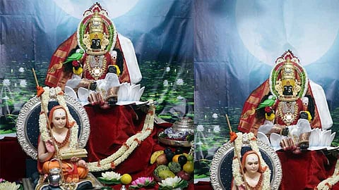 करवीर निवासिनी श्री अंबाबाईची शारदा रूपात सालंकृत पूजा 
