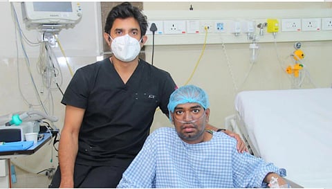 For the first time in the country, a double lung transplant has been performed on a corona patient in Hyderabad.jpg