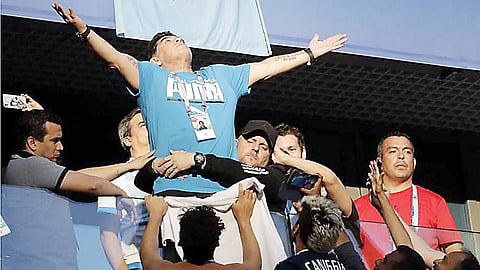 Maradona admitted into hospital after Argentina's win 