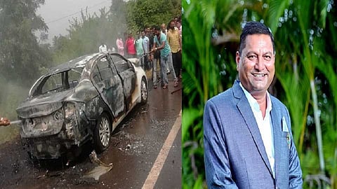 NCP leader killed in car fire caused by short circuit nashik marathi news
