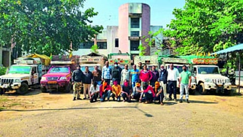 Gondia police caught vehical with pet animals  