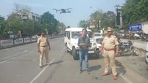 New Police taking action using drones against citizen wandering outside home during lockdown