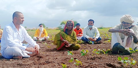 Old farmer couple