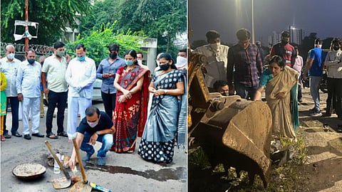 १) बाणेर - येथील शिंदे मळा ते विधाते वस्तीच्या रस्त्याचे भूमीपूजन भाजप व राष्ट्रवादीच्या लोकप्रतिनिधींच्या उपस्थितीत करण्यात आले. २) याच रस्त्याचे नगरसेविका अर्चना मुसळे यांनी विधाते वस्तीच्या बाजूने भूमीपूजन केले.