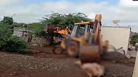 police booked charges against two persons who killed bull by jcb