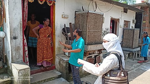 social worker Ashok rao doing awareness work of corona  