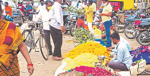 In the town the flowers sold for gold
