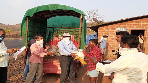 70  families from the tribal area get their food due in mandangad kokan marthi news