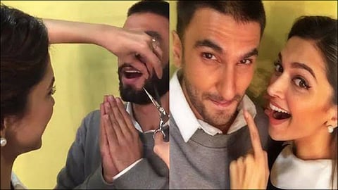 deepika padukone cut off ranveer singh beard mustache video viral