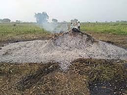 पशुधनाच्या चाऱ्याला लागली अचानक आग, शेतकऱ्याचे लाखोचे नुकसान 