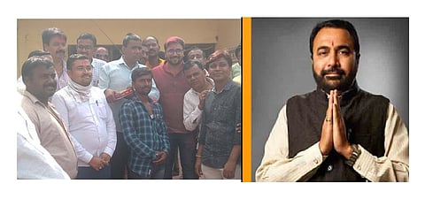 Akola Marathi News- Shiv Sena MP Prataprao Jadhav's hometown Madani Gram Panchayat flag hoisted