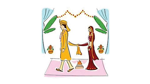 The bride was fined Rs 2,000 for not wearing a mask