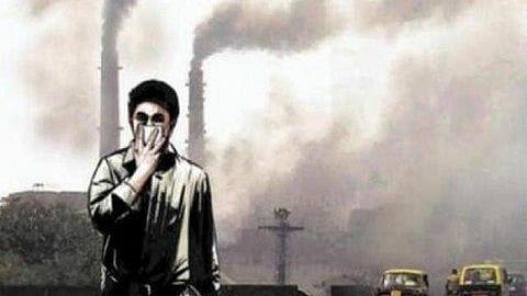 Suffocating breath due to dust pollution in the mine