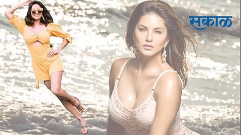 model actress sunny Leone falls in swimming pool wearing high heels video goes viral