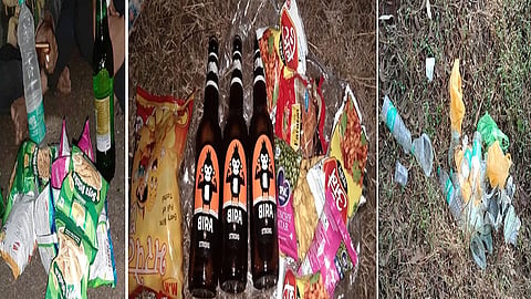 Meals, Plastic Items, Liquor Bottles Are Scattered All Over The Fort Samangad Kolhapur Marathi News