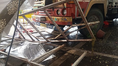 Bhardhaw truck rammed ... God saved his life as a force ...