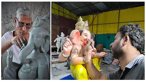 बाप्पा 28 फुटांवरून थेट 4 फुटावर; साहित्य, मजुरीचे दर वाढल्याने मूर्तिकारांना फटका