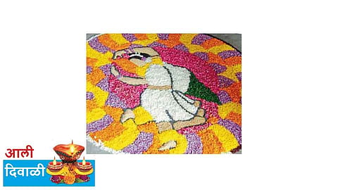 सण, समारंभांत फुलांच्या रांगोळीचे आकर्षण
