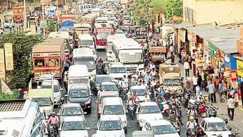 first day of 12th Exam heavy traffic