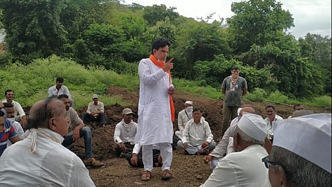 The canal work started at Mhaladevi in ​​Akole taluka was stopped