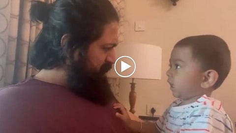 kgf actor yash and his son cute video viral on internet