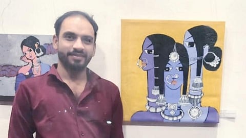 The painting by Ubed Salim Sheikh from Sonai has been selected for exhibition in Dubai.jpg