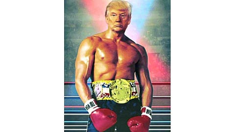 US President Trump as Rocky