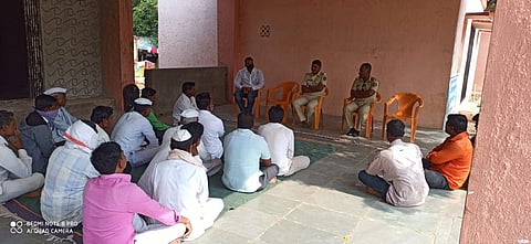 Village meetings of Madha police are underway on the backdrop of Gram Panchayat elections.jpg