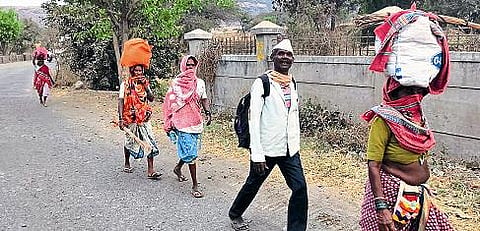 Two hundred kilometers of footpath to reach the village