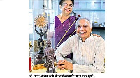 Baba Adhav with his wife Sheela