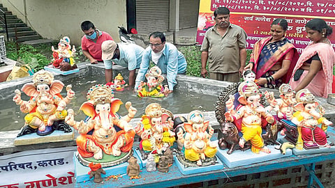 कऱ्हाडात जलकुंडांसह संकलन केंद्राला प्रतिसाद; तब्बल तीन हजार मूर्तींचे विसर्जन