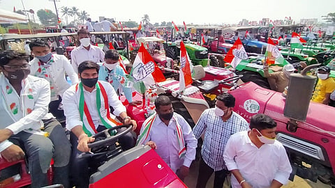 grand tractor rally on Congress to protest against anti agriculture law
